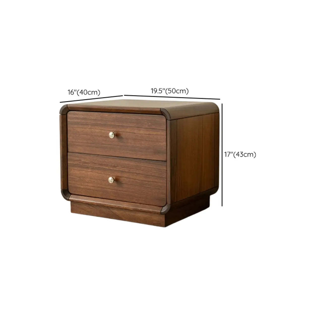 Traditional Walnut Leg Narrow Nightstand — Sandalwood Color