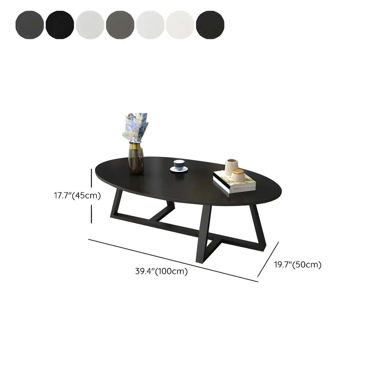 Glam Glass Wood Oval Coffee Table