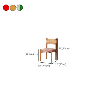 Rustic Woven Rope Wood Armless Dining Chair