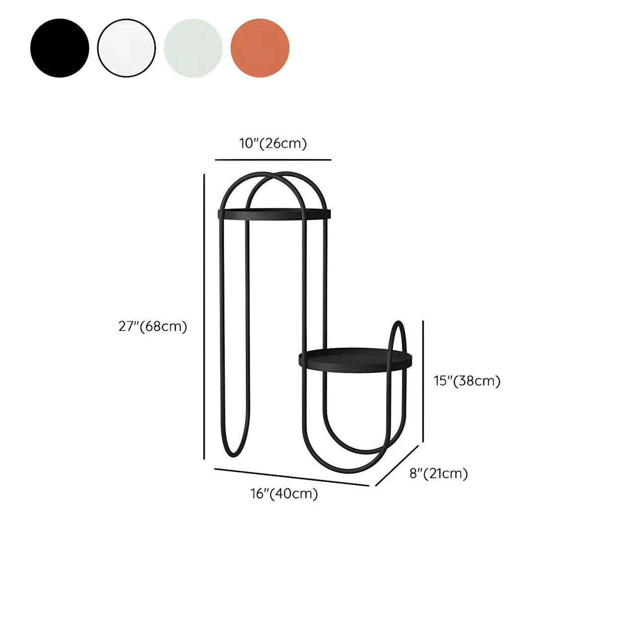 Round 2-Tier Metal Sled Plant Stand