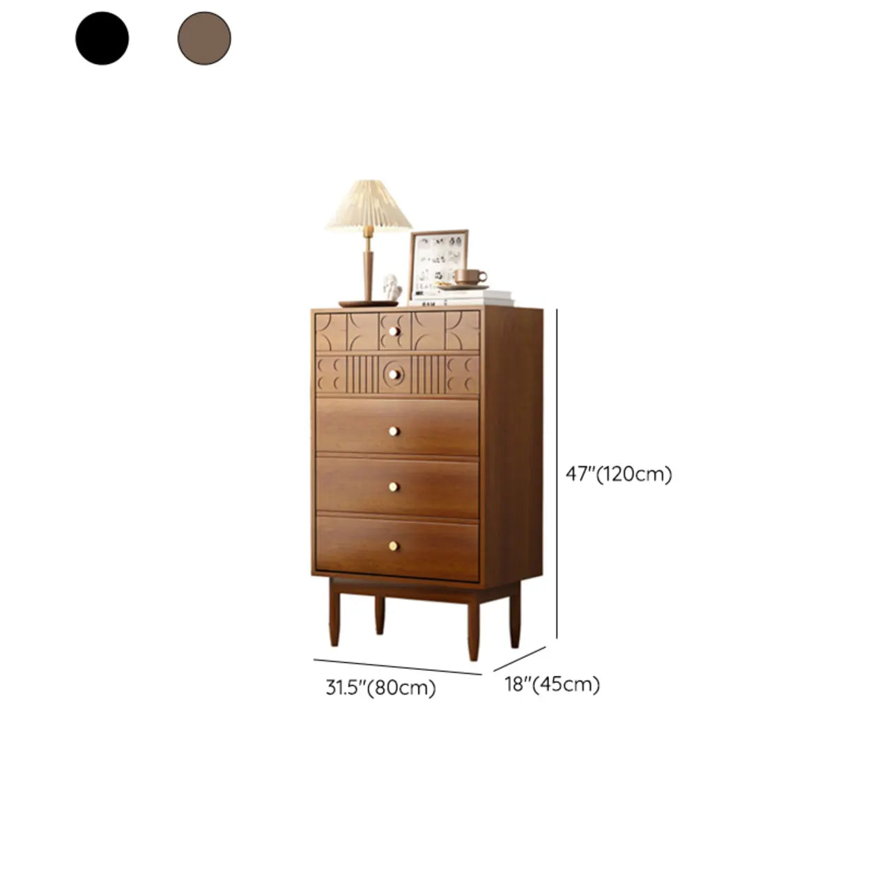 Modish Cherry Wood Rectangular Drawer Chest