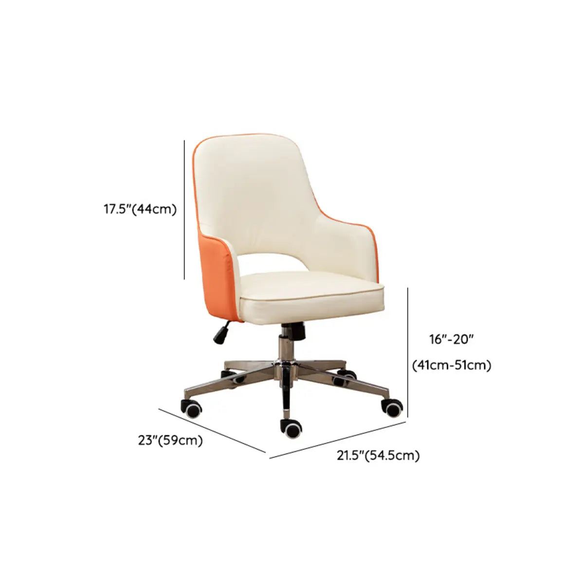 Contemporary Orange Swivel Ergonomic Office Chair