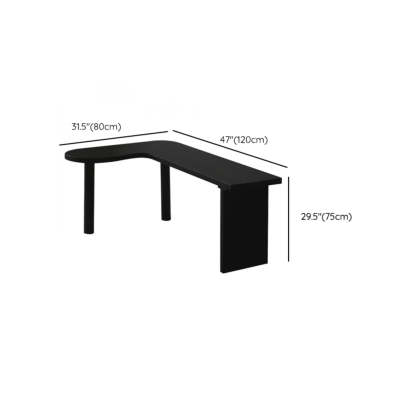 Black Pine Curved Butcher Block L-Shape Desk