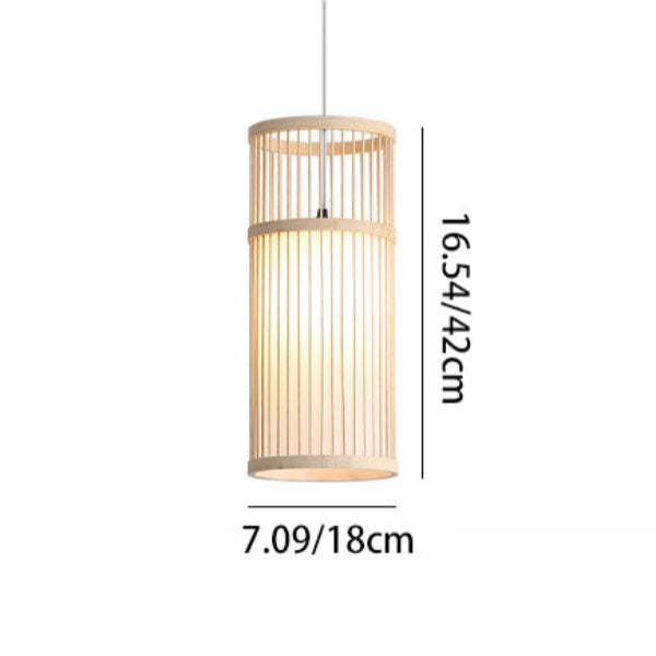 Japanese Zen Bamboo Lantern Pendant Light