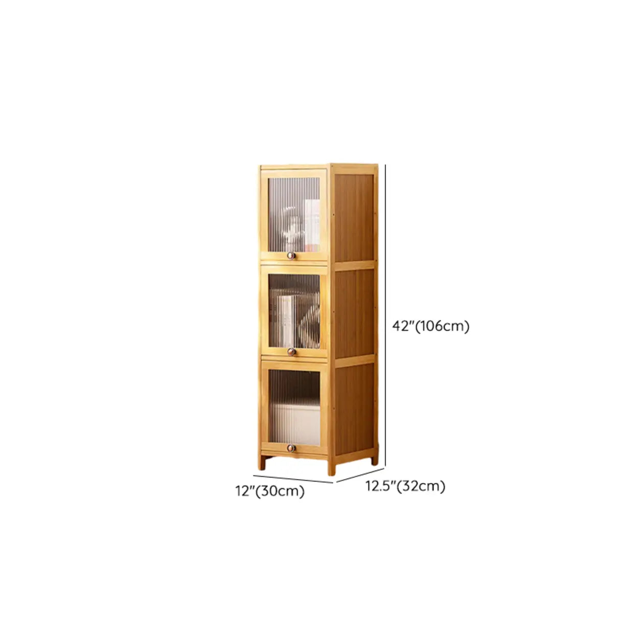 Modern Rectangular Closed-Back Bamboo Bookcase