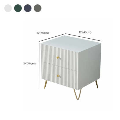Blue Square Wood Drawer Nightstand with Legs