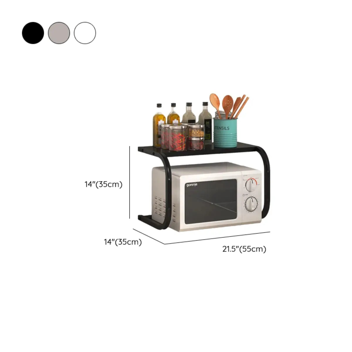 Black Metal Frame Baker's Rack with Microwave Shelf