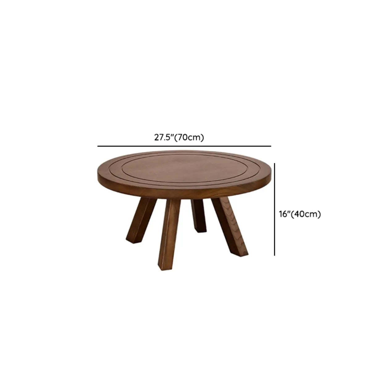 Brown Scratch Resistant Round Pine Wood Coffee Table