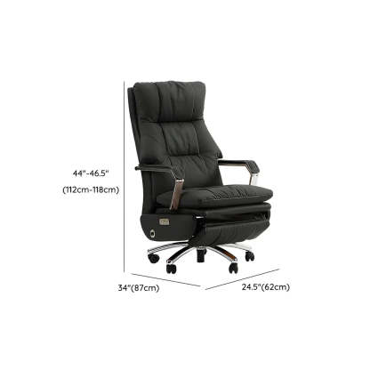 Orange Reclining Leather Swivel Office Chair with Casters — Orange / Massage / Genuine Leather