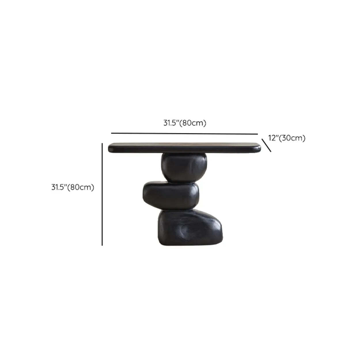 Modern Black Sculptural Wood Console Table