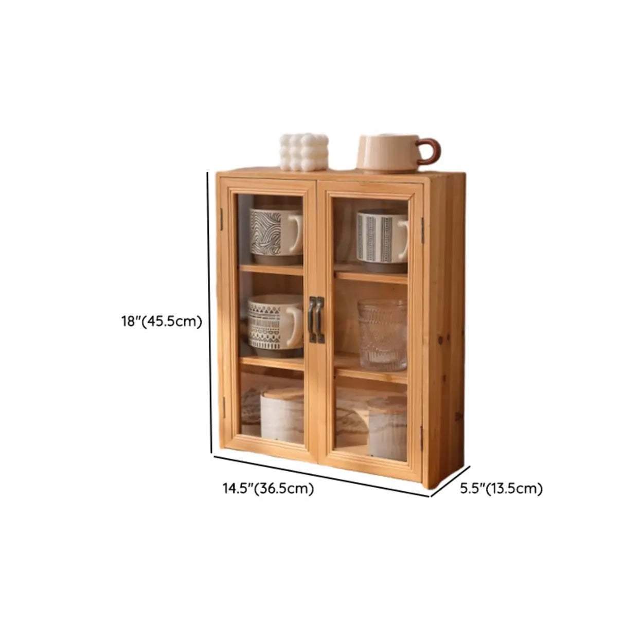 Freestanding Wood Rectangular Small China Cabinet
