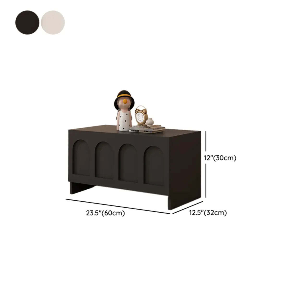 Fashionable Rectangular Black Wood TV Stand