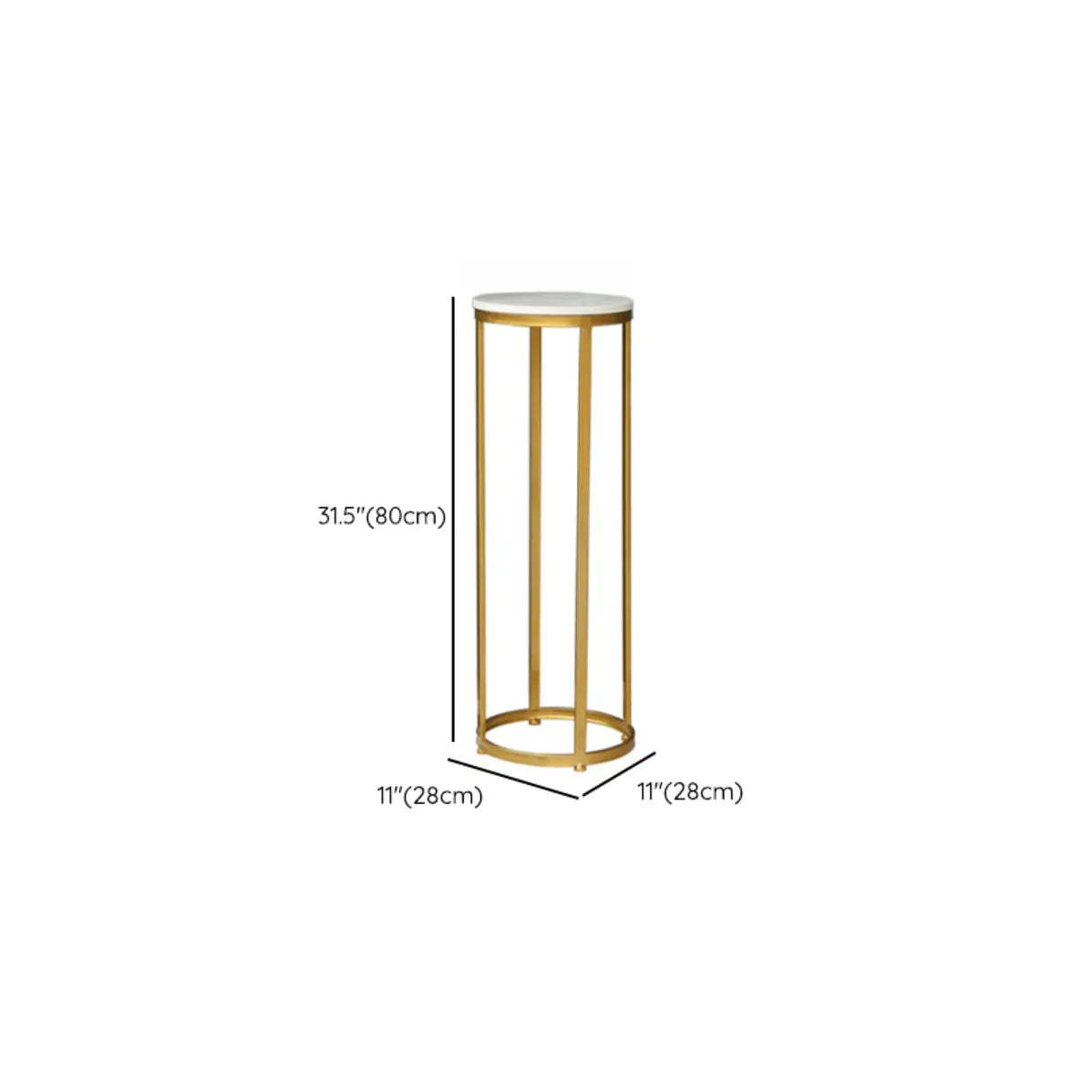 Gold round nesting end & side tables