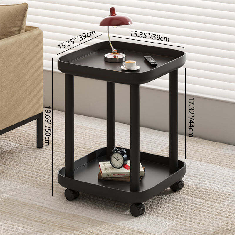 Nordic Square Steel 2-Tier End Table