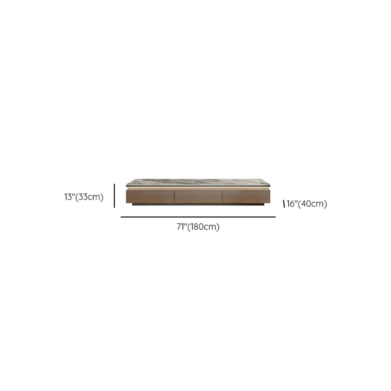 Modern Marble Top TV Stand with Drawers