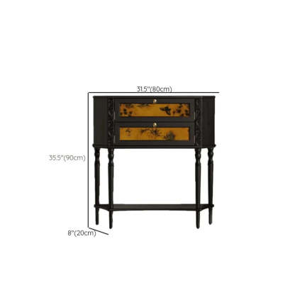 Black Wood Ornate Console Table