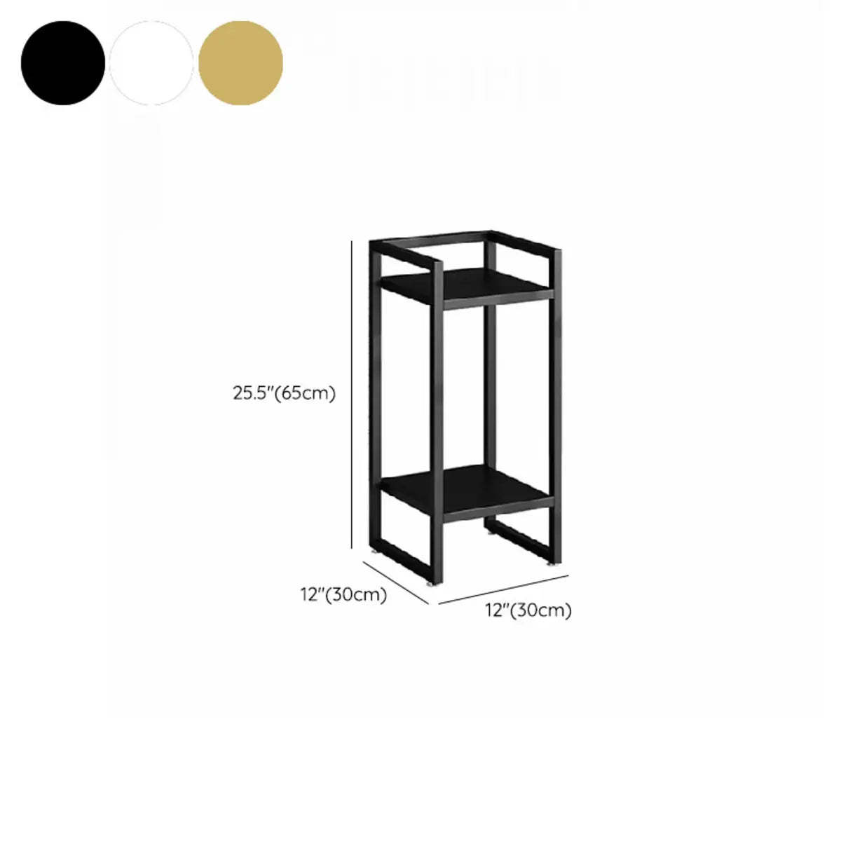 Black Metal 2-Tier Nesting Square Plant Stand
