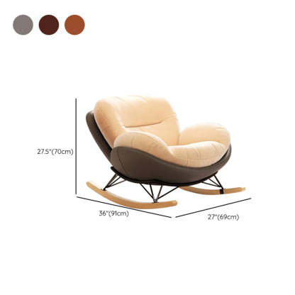 Orange Wood-Leg Small Rocking Chair