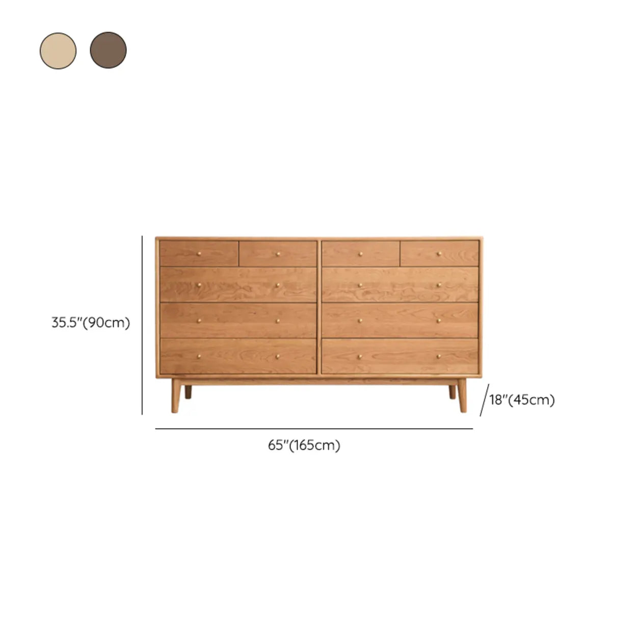 Natural Oak Horizontal Storage Dresser