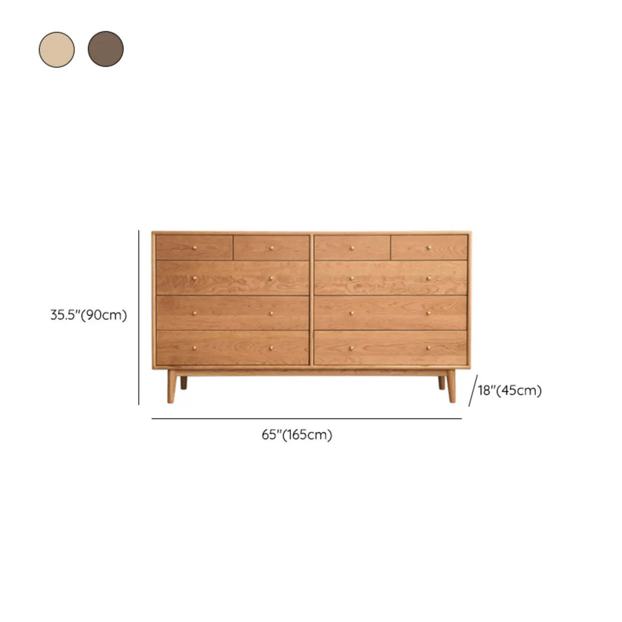 Natural Oak Horizontal Storage Dresser