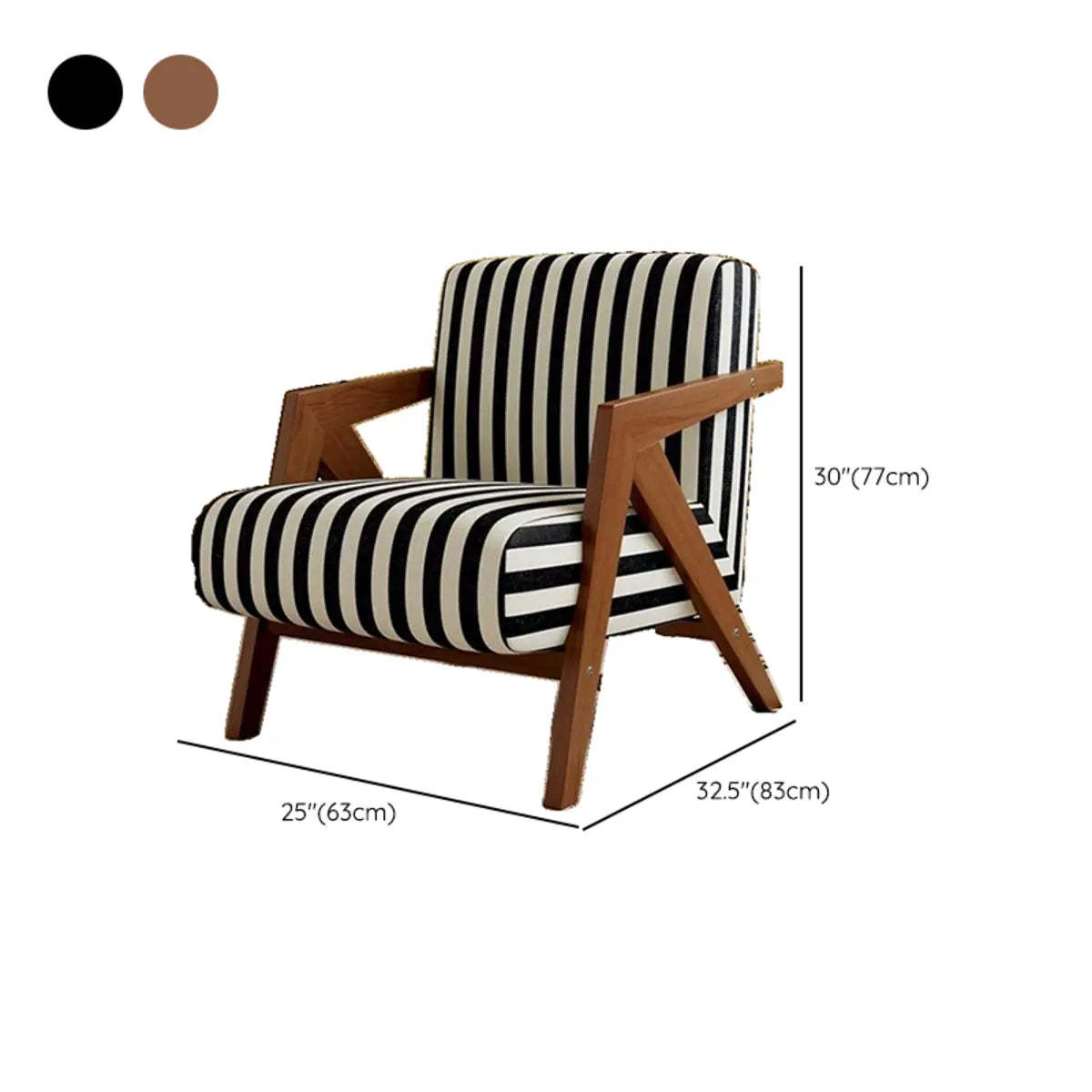 Black and White Stripe Jacquard Accent Chair