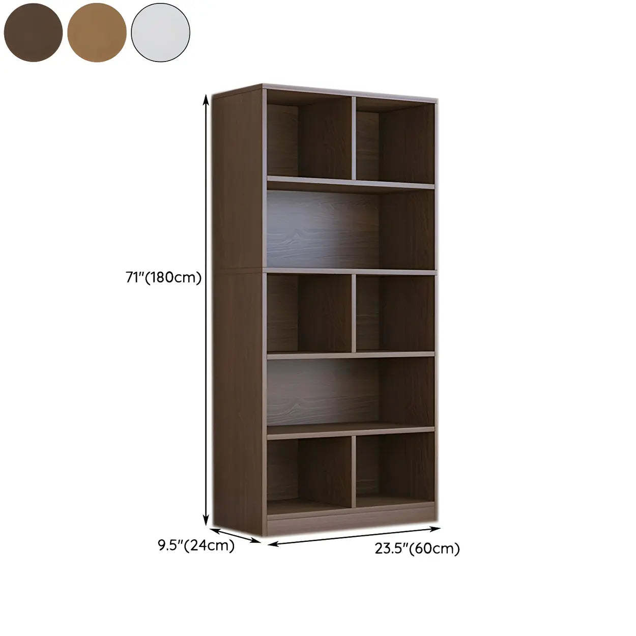 Wood Closed-Back Standard Bookcase