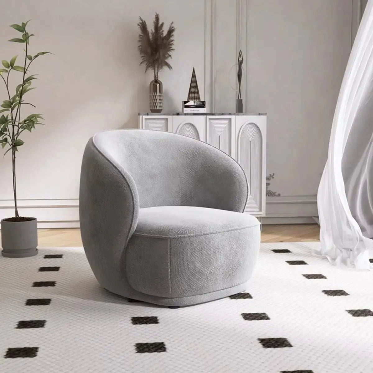 Fade Resistant Flannel Sloped Arm Pine Frame Chair