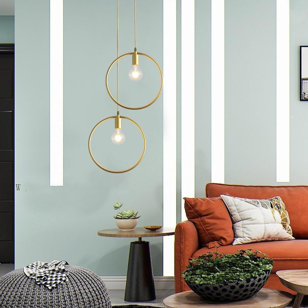 Metal Black and Gold Pendant Light Rounded Square Pendant Lighting-Lighom