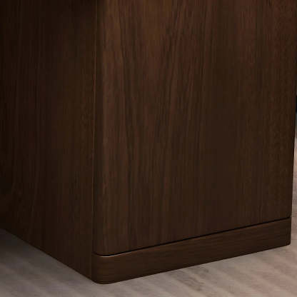 Farmhouse Rectangular Wood Sled-Base Executive Desk — Nut-Brown / Table Only