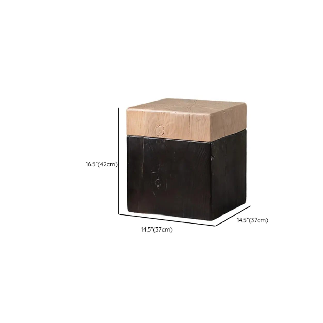 Farmhouse Rustic Wood Textured Drum Side Table