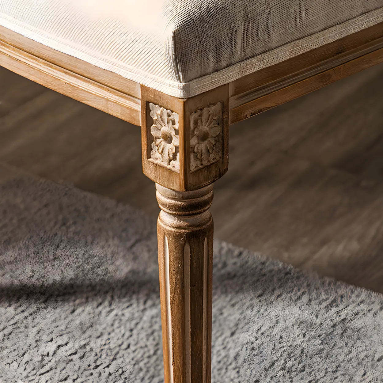 Farmhouse Upholstered King Louis Dining Side Chair