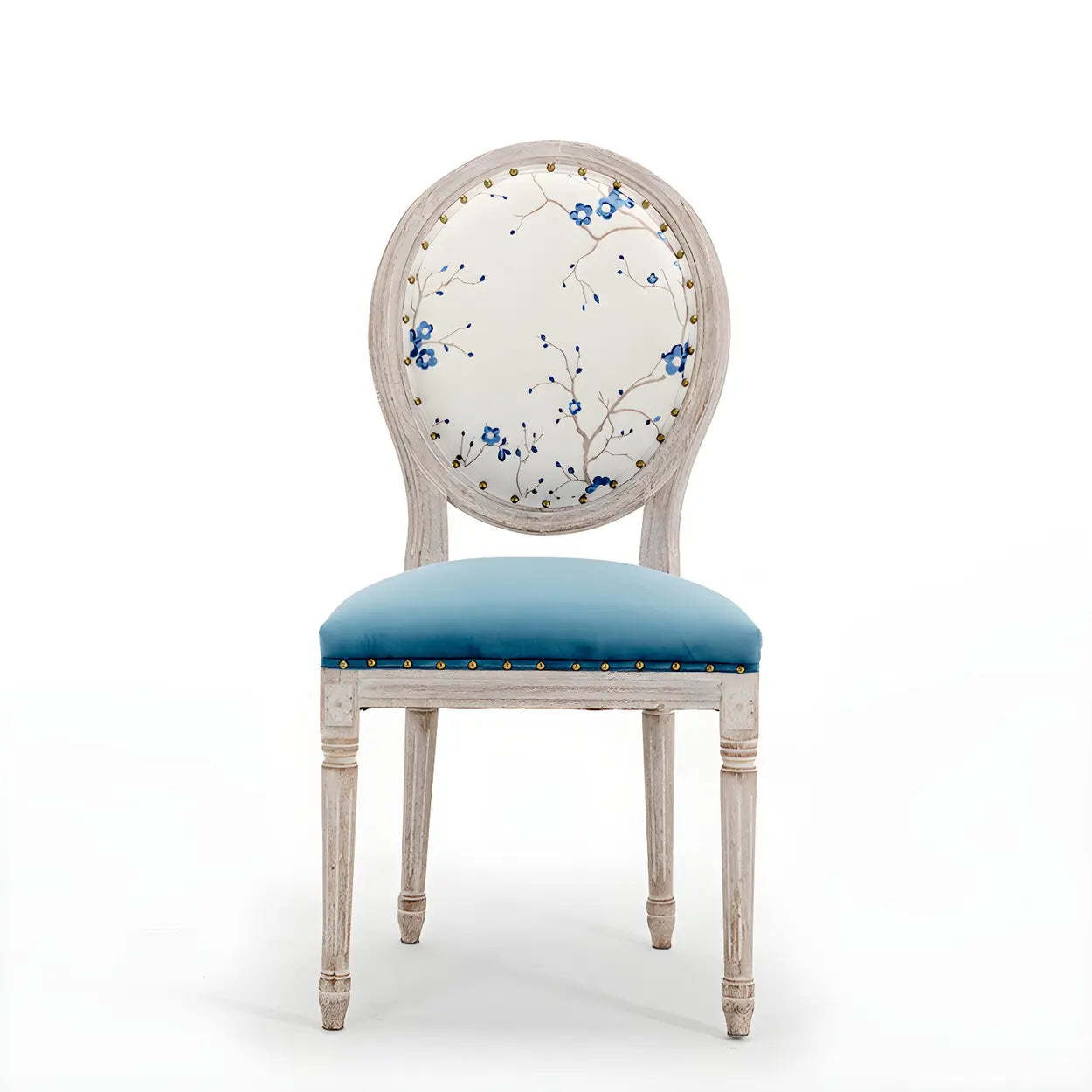 Farmhouse Upholstered King Louis Dining Side Chair