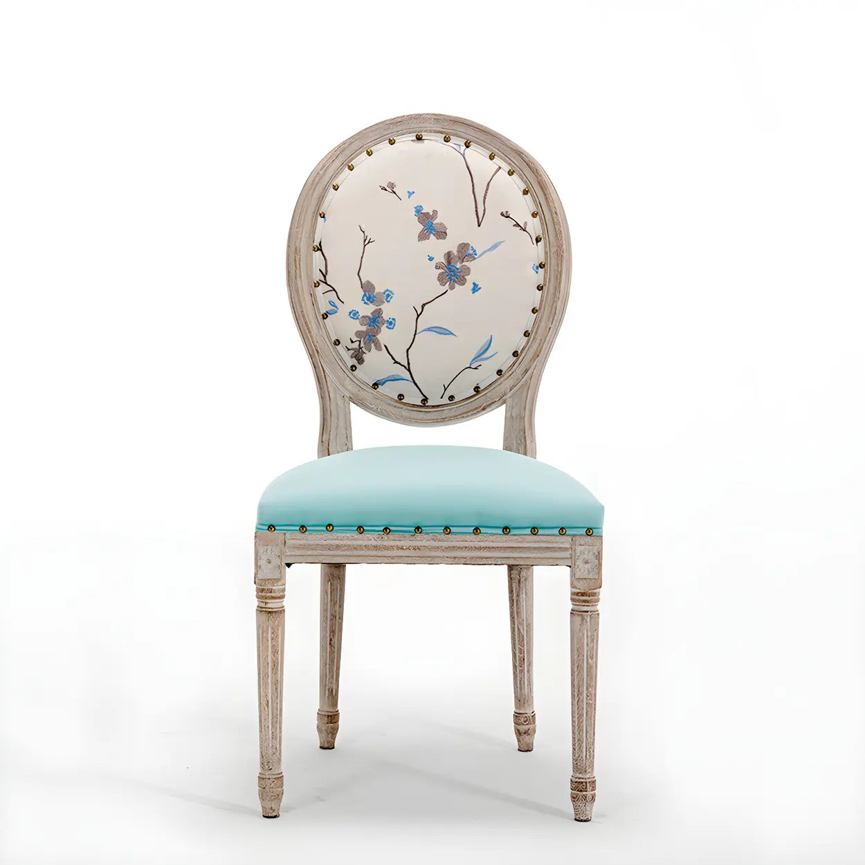 Farmhouse Upholstered King Louis Dining Side Chair