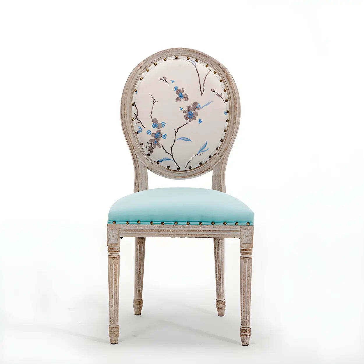 Farmhouse Upholstered King Louis Dining Side Chair