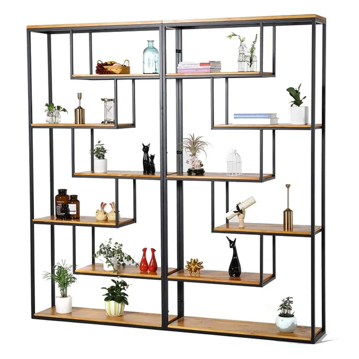 Fashion Black Iron Vertical Display Bookshelf