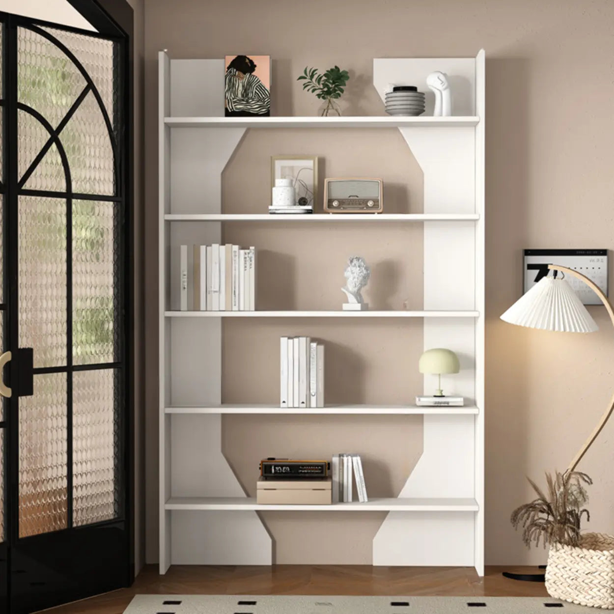 Fashion Vertical Rectangular Wood Bookshelf Black