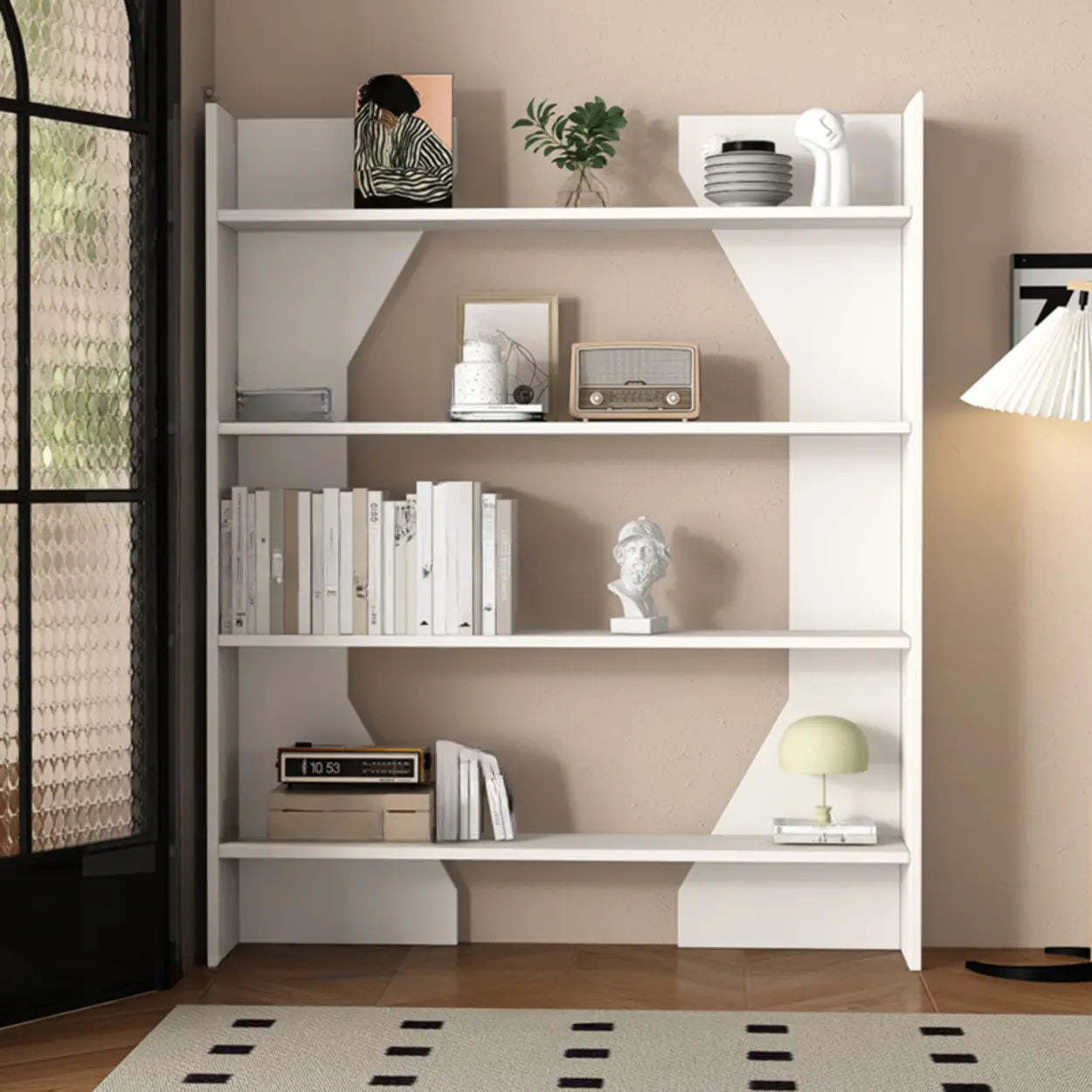 Fashion Vertical Rectangular Wood Bookshelf Black