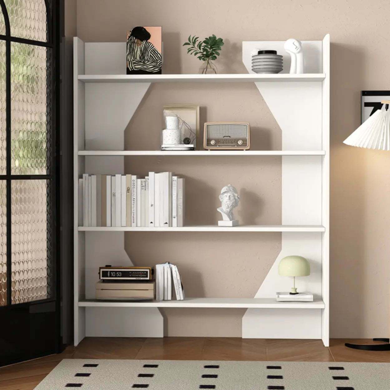 Fashion Vertical Rectangular Wood Bookshelf Black