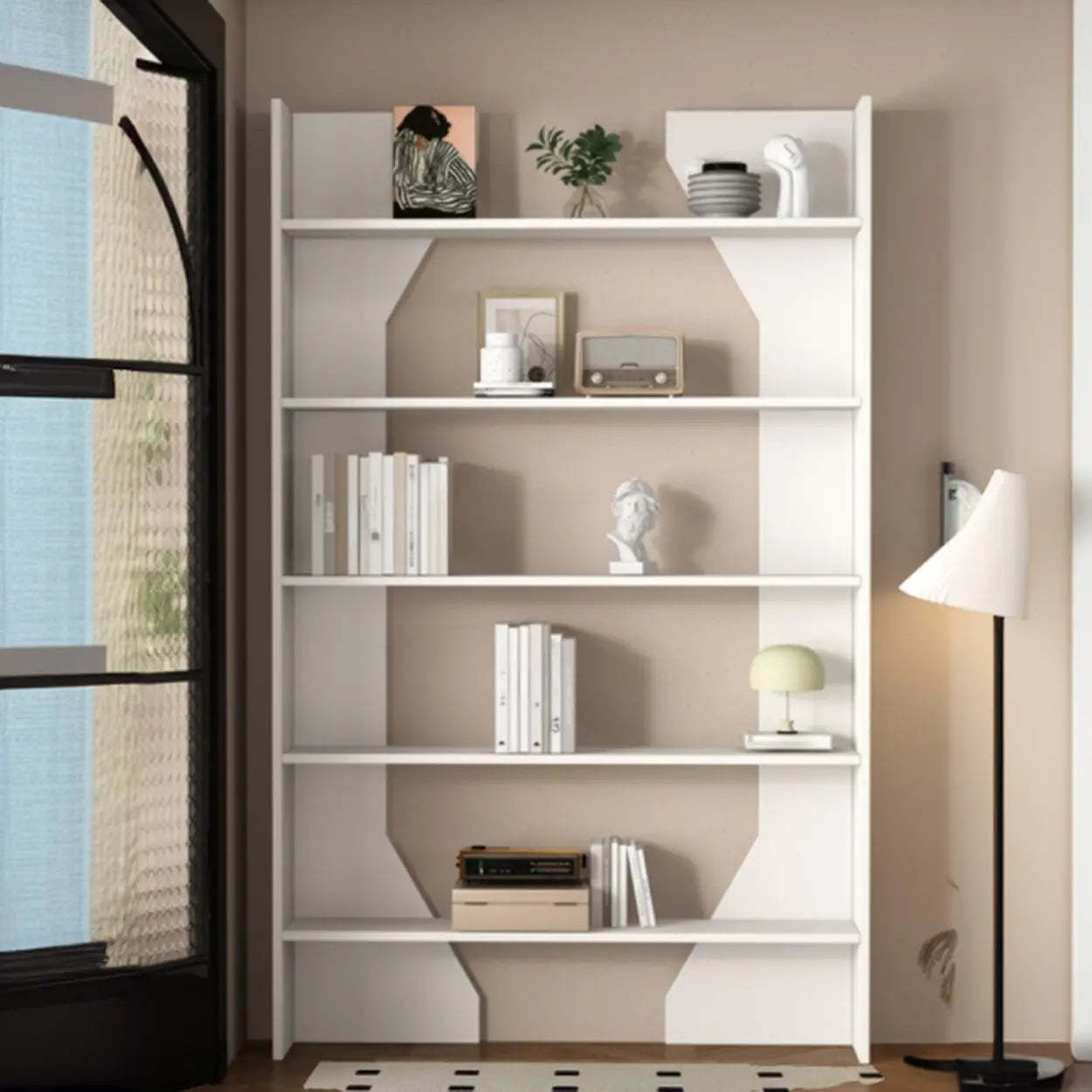 Fashion Vertical Rectangular Wood Bookshelf Black