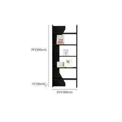 Fashion Vertical Rectangular Wood Bookshelf Black — Black