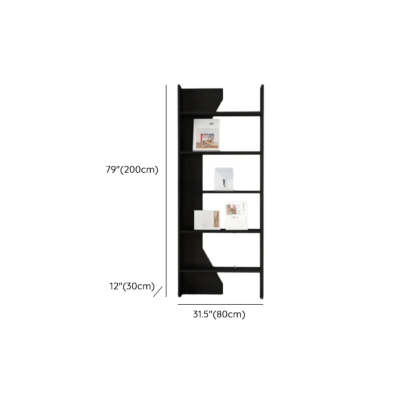 Fashion Vertical Rectangular Wood Bookshelf Black — White