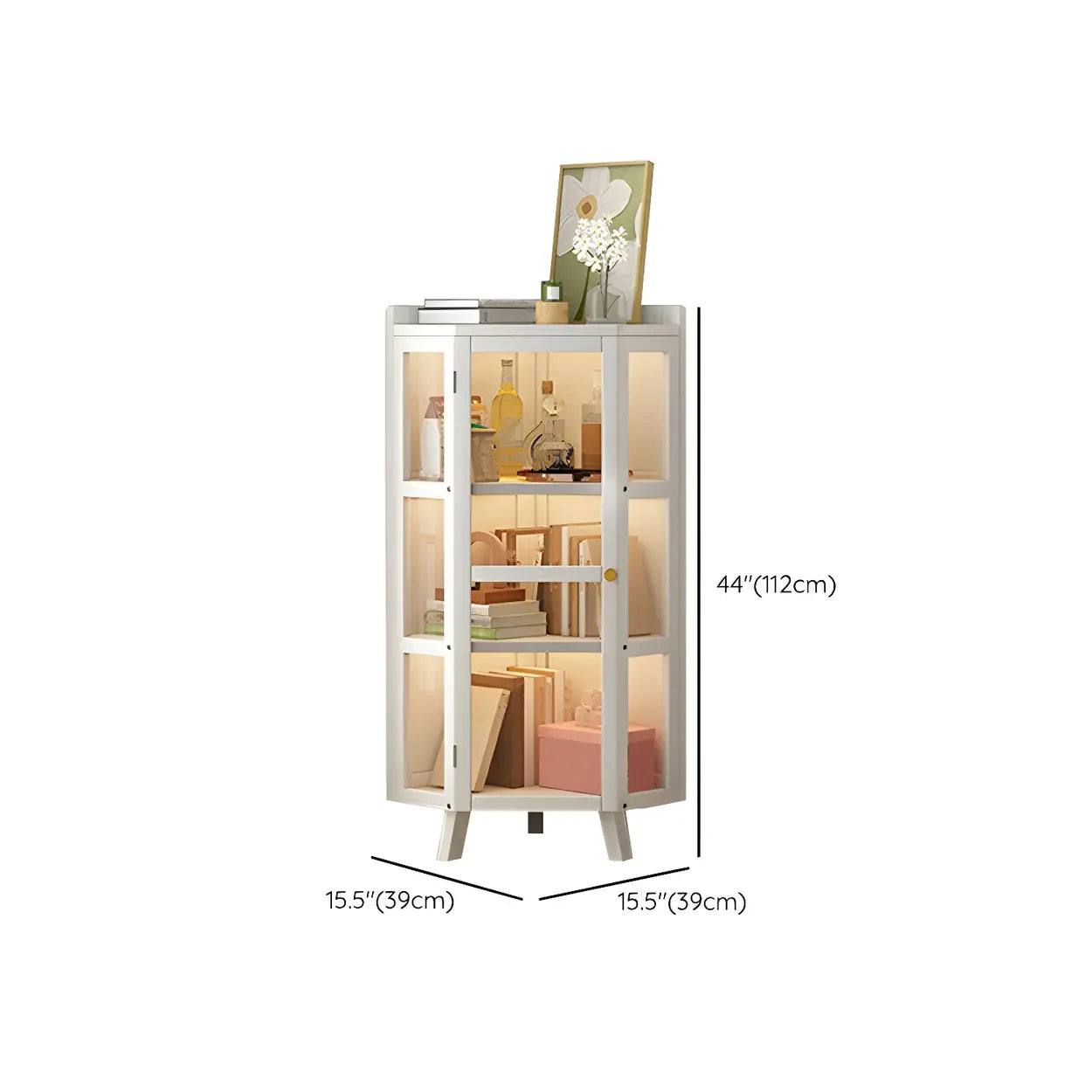 Diamond Bamboo Corner Display Cabinet