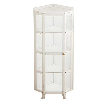 Diamond Bamboo Corner Display Cabinet