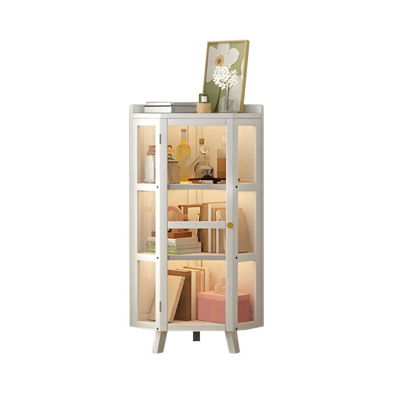 Lighom modern diamond display wood wine cabinets