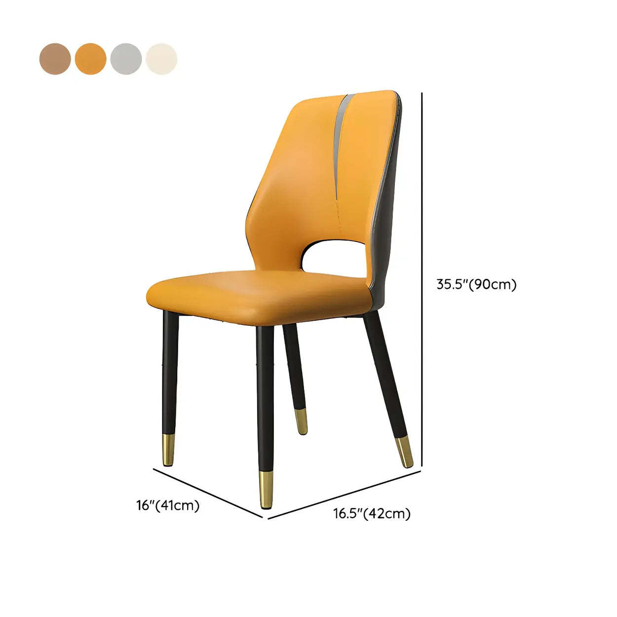 Faux Leather Dining Side Chair with Felt Pads