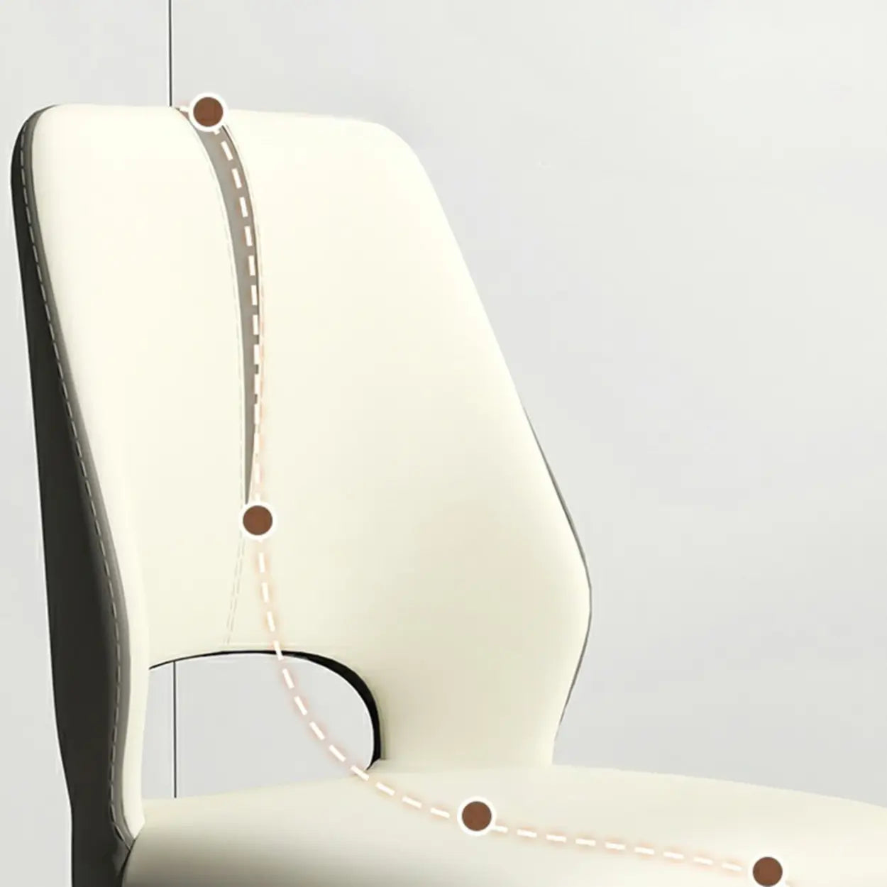 Faux Leather Dining Side Chair with Felt Pads — Orange / Black/ Gold