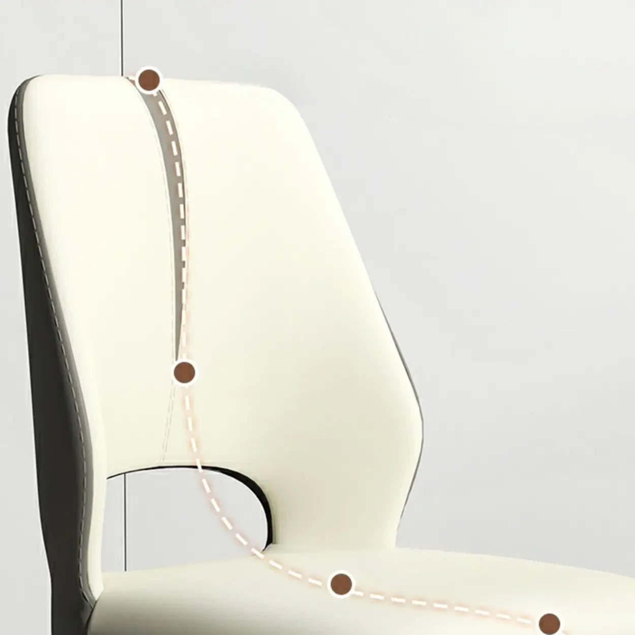 Faux Leather Dining Side Chair with Felt Pads — Orange / Black/ Gold