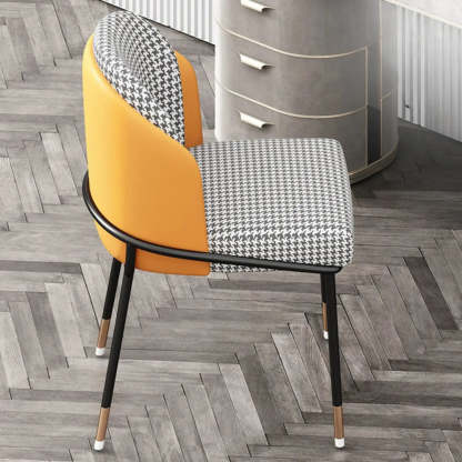 Faux Leather Houndstooth Dining Chair — Houndstooth/ Mint Green