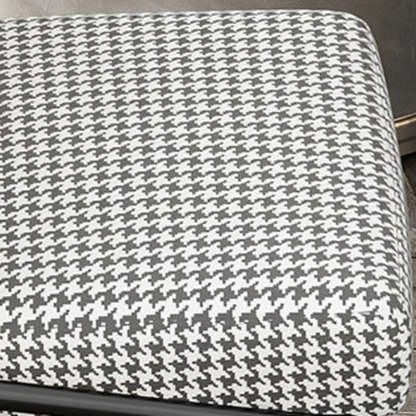 Faux Leather Houndstooth Dining Chair — Light Gray Houndstooth