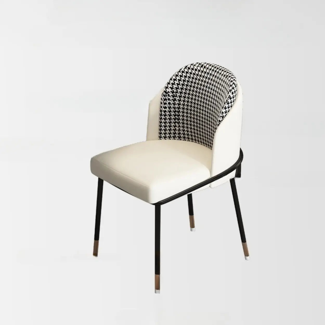 Faux Leather Houndstooth Dining Chair — Green Houndstooth